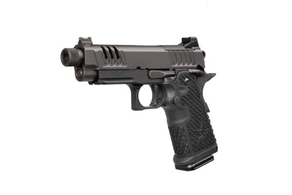 staccato c2 dpo tactical threaded stainless steel barrel x series serrations left side view front angle