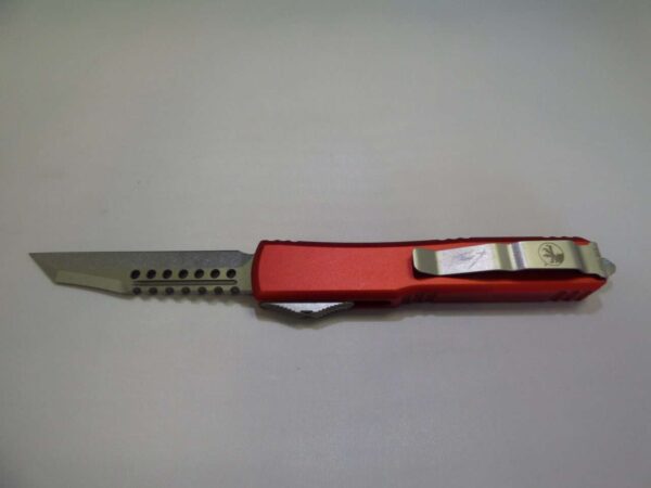 MICROTECH ULTRATECH WARHOUND SIGNATURE SERIES RED STONEWASH STANDARD EDGE UP