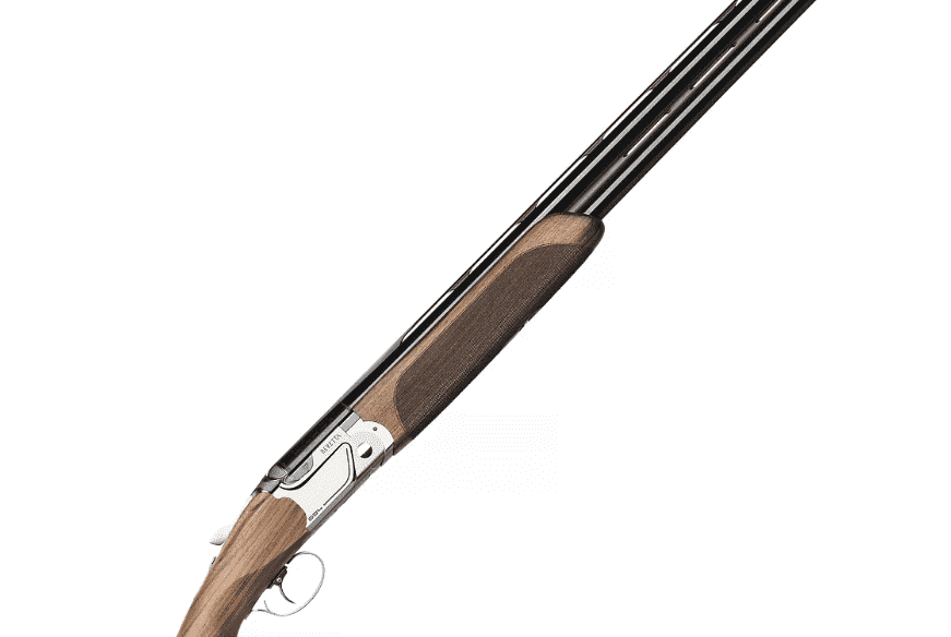 BERETTA 694 PRO SPORTING OVER/UNDER SHOTGUN WITH TSK STOCK RIGHT SIDE VIEW STOCK CLOSE UP