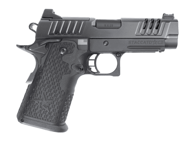STACCATO C2 OPTIC READY TACTICAL DLC BULL BARREL X SERIES SERRATIONS 9MM RIGHT SIDE VIEW