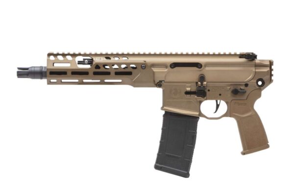 SIG SAUER MCX-SPEAR LT PISTOL 9" COYOTE .300BLK LEFT SIDE VIEW