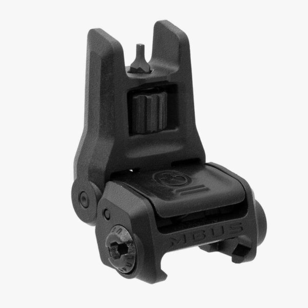 MAGPUL MBUS3 FRONT SIGHT BLACK FRONT VIEW RIGHT ANGLE FLIPPED UP