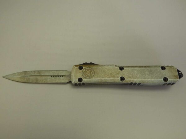 MICROTECH ULTRATECH DOUBLE EDGED SANDTROOPER DEEP ENGRAVED STANDARD LABEL