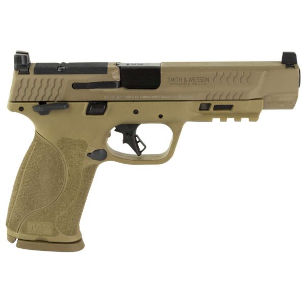 SMITH & WESSON M&P®9 M2.0 OPTICS READY FULL SIZE FDE LEFT SIDE VIEW FRONT ANGLE