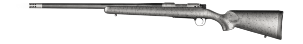 CHRISTENSEN ARMS RIDGELINE TITANIUM 6.5 CREEDMOOR 22" w/ SATIN GRAY METALLIC STOCK WITH BLACK WEBBING LEFT SIDE VIEW