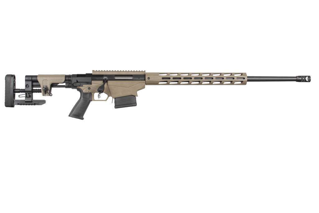 RUGER PRECISION RIFLE DAVIDSONS DARK EARTH RIGHT SIDE VIEW FRONT ANGLE