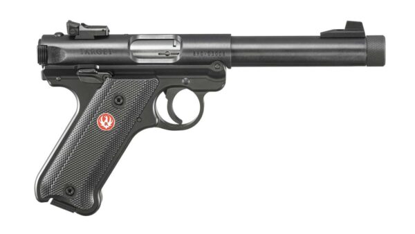 RUGER MKIV TARGET BLUED THREADED BARREL REAR RIGHT SIDE VIEW