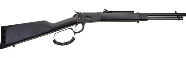 ROSSI R92 TRIPLE BLACK THREADED BARREL 16" .357 BOTTOM RIGHT SIDE VIEW REAR ANGLE