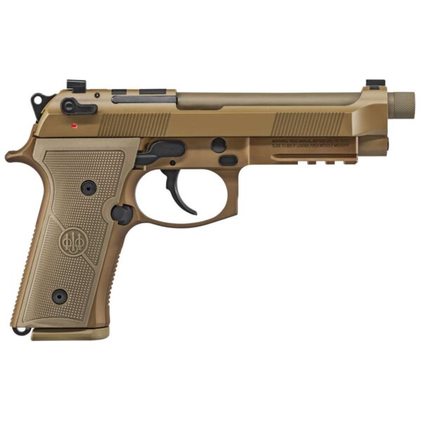 beretta m9a4 g flat dark earth top left side view front angle slide open