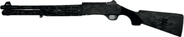 AGENCY ARMS BENELLI M4 BLACK MULTICAM TIN GOLD RIFLE STOCK 12GA RIGHT SIDE VIEW