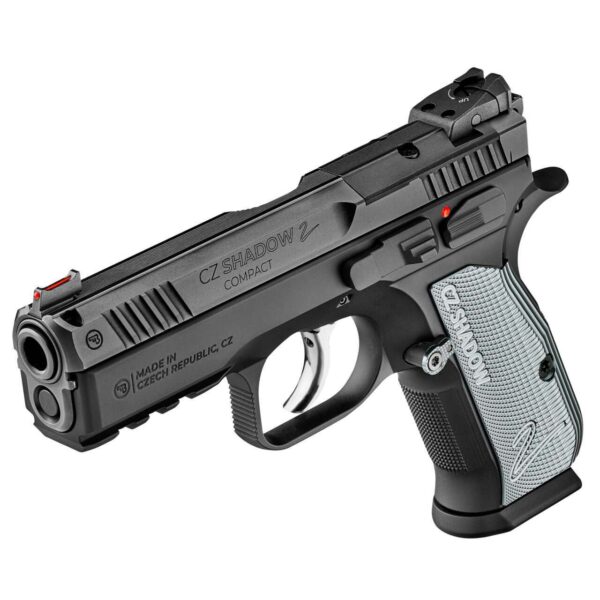 CZ SHADOW 2 COMPACT OR 15RD 9MM TOP LEFT SIDE VIEW FRONT ANGLE